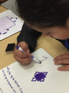 A student working on activities.